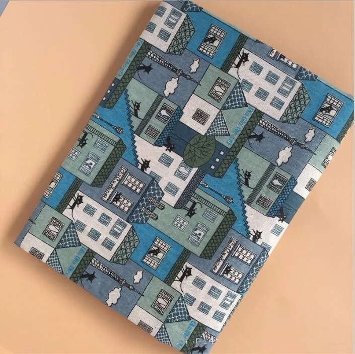 Ткань с принтом для дома и черного кота оптовая продажа льняная хлопковая ткань