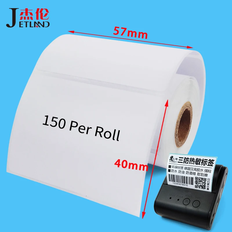 Direct Thermal Label Stickers, 10 Rolls , Core 13mm,OD 40MM, Sutible for Bluetooth Thermal Labeller 40x30 55x40 55x30 55x20