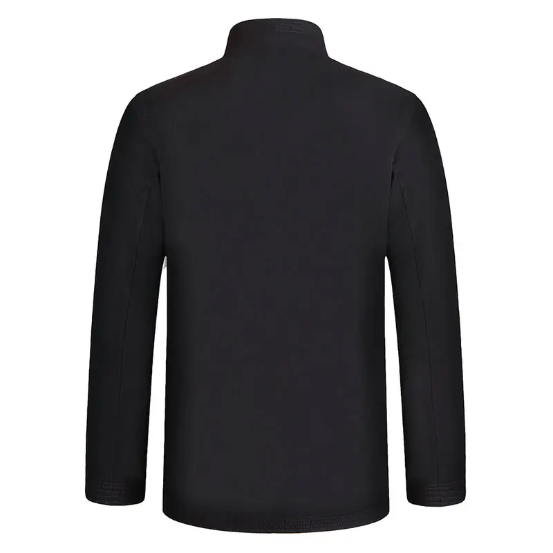 Black Tunic Coat Мужские пальто-туники с восточным узором, туника Kong Fu, куртки черного цвета, хаки, хлопковая верхняя одежда, воротник-стойка, этническое пальто Mao, мужская одежда - Цвет: Black Tunic Coat