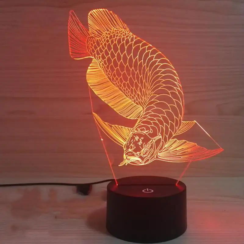 Сенсорный выключатель с удаленным управлением 3d лампа Новинка Luminaria Led 3d светильник fixturesdragon рыбы настольная лампа luminaria-де-меса светодиодный ночной Светильник