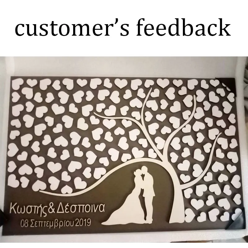 3D Свадьба Гостевая книга Альтернатива персонализированный гость книги знак