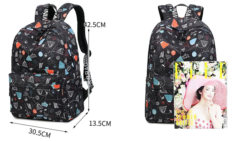 Модный женский рюкзак с принтом для отдыха и путешествий, женский рюкзак Mochila, школьный рюкзак для ноутбука, рюкзаки для девочек