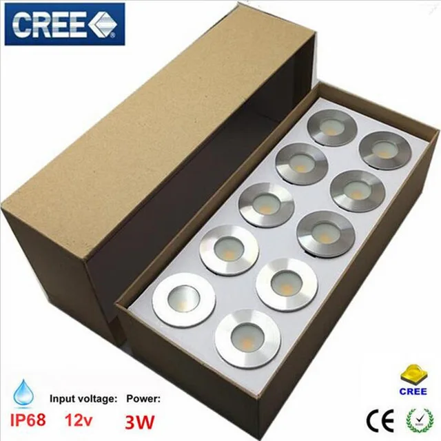 IP67 12V 24V 3W COB водонепроницаемый мини светодиодный подземный светильник садовый