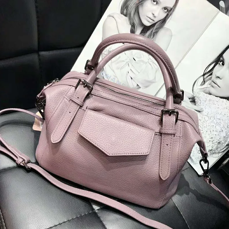 pink Дизайнерские женские сумки из натуральной кожи, высокое качество, известные бренды, женские кожаные сумки-тоут, сумки-мессенджеры через плечо - Цвет: pink