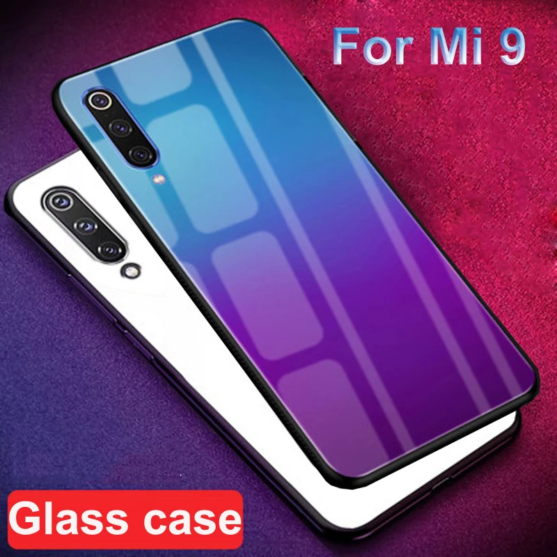 Для Xiaomi Mi 9 чехол градиентный твердый закаленное стекло задняя крышка для mi9