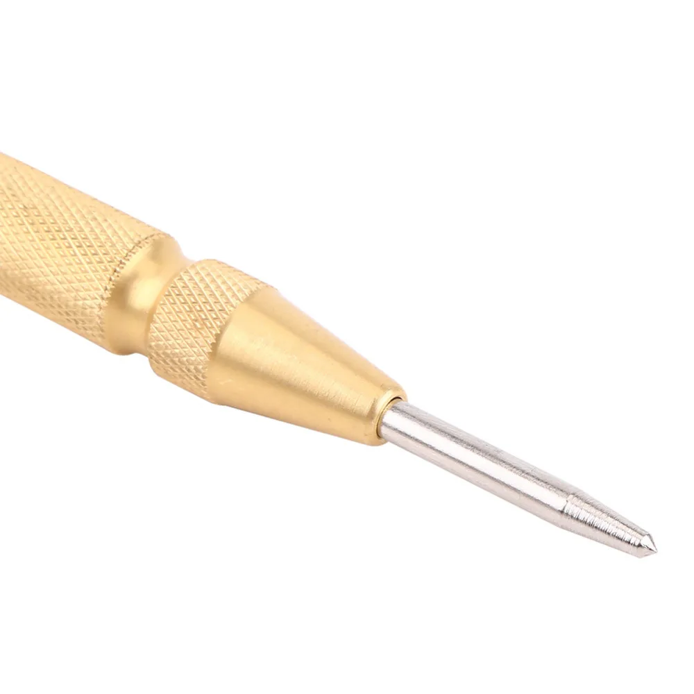 Center Punch Drill Bit Automatic Hole With HSS Tip Protective Cap MetalWorking Punching Marking Tool Gold/Silver Color | Инструменты