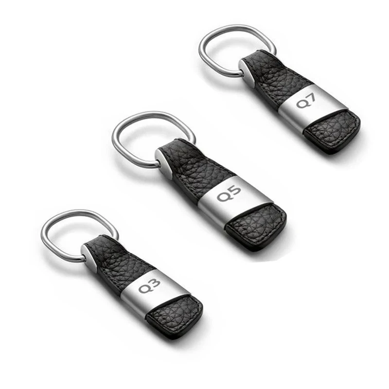 Кожаный брелок с логотипом Q3 Q5 Q7 TT, автомобильный брелок для ключей, автомобильный брелок для Audi Q5 Q3 Q7 TT, аксессуары для стайлинга автомобилей