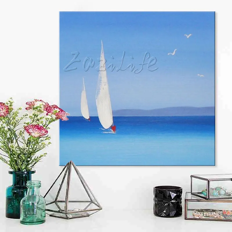 Ручная роспись лодочный Холст Картина маслом настенные картины для настенное