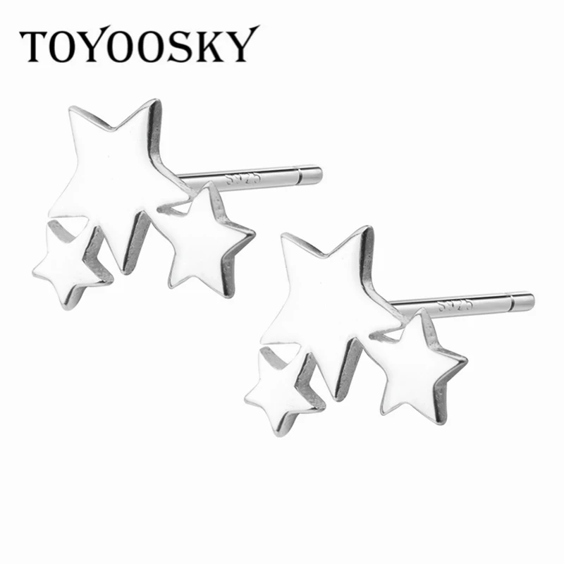 Новинка 2019 г. Glaxy Звездный Cluster 925 пробы Silver Three серьги гвоздики &quotЗвёзды&quot оптовая продажа Стерлинговое