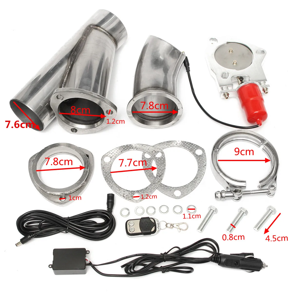 

3" Car Electric Exhaust Valve Downpipe Systems Kit Remote Intelligent E-Cut