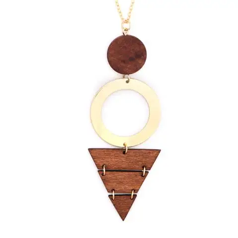 Винтаж Смола Племенной древесины ожерелье Малый дерева крест | Украшения и