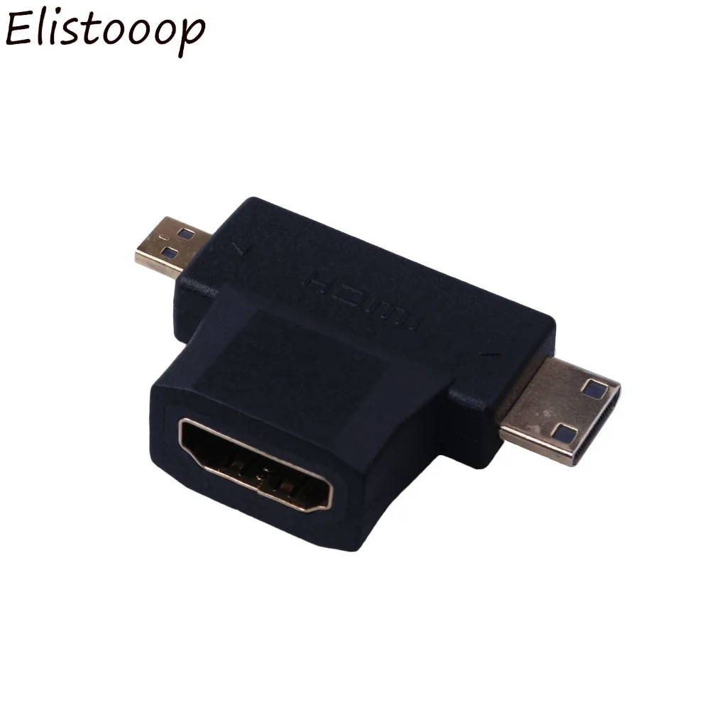 3 в 1 Micro HDMI штекер и мини к 4 гнездо 90 градусный адаптер V1.4 Соединительный