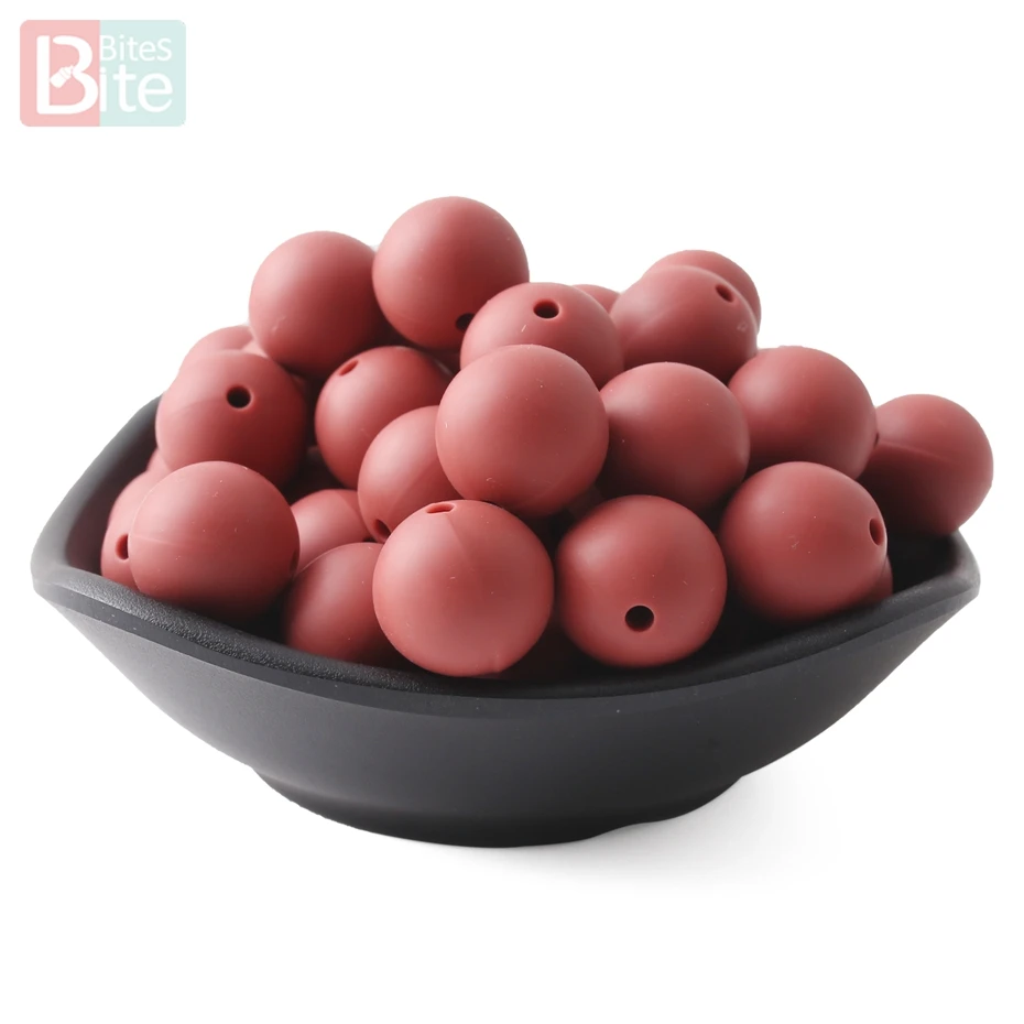 Mordedura para morder, cuentas de silicona de 15mm, collar de dentici&oacute;n para beb&eacute;, hecho a mano, sin BPA, cuentas suaves, mordedor para beb&eacute;, nuevo Color, 20 Uds.-4