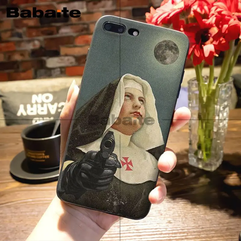 Мягкий резиновый чехол для телефона Babaite Sister nun из ТПУ iPhone 5 5Sx 6 7 7plus 8 8plus X XS MAX XR 11 11pro