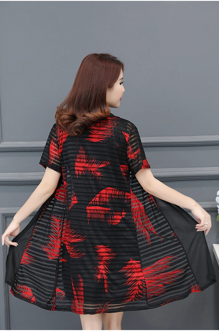 Boho Clothing Print Two Piece Dresses 2019 Retro Women Dress Elegant Robe Plus Size Office Wear Summer Vestidos HJ152 | Женская одежда