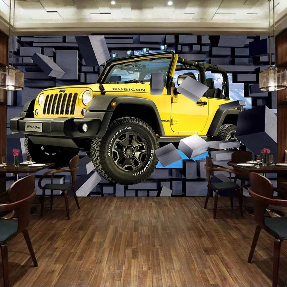 3D картина на стену автомобиля кирпичная стена бара ресторана|mural wallpaper|bar restaurantbrick