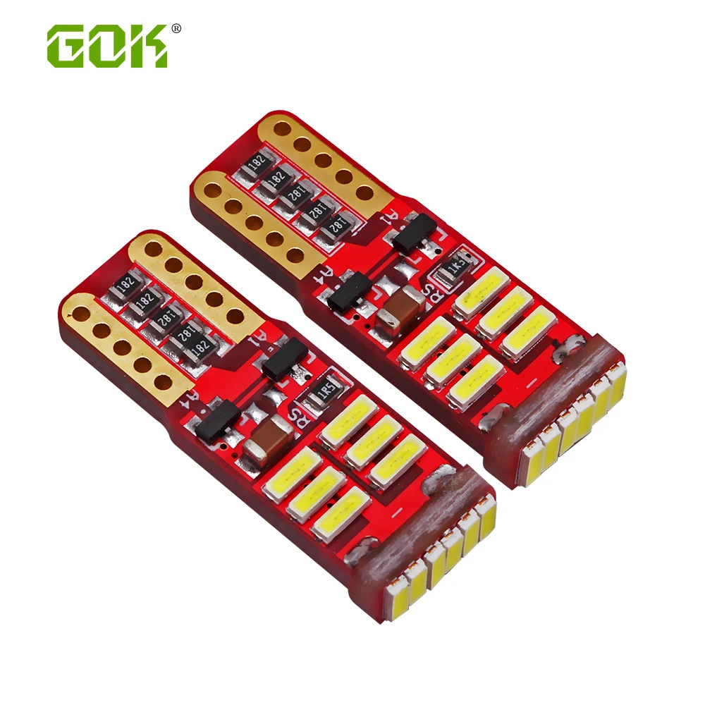 4 шт. T10 led canbus 18SMD 4014 Белый t10 Автомобильная боковая клиновидная лампочка без