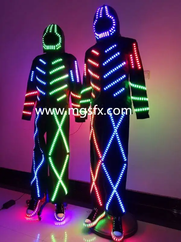 Новинка 2017 костюм со светодиодной подсветкой Одежда для танцев костюмы с роботом