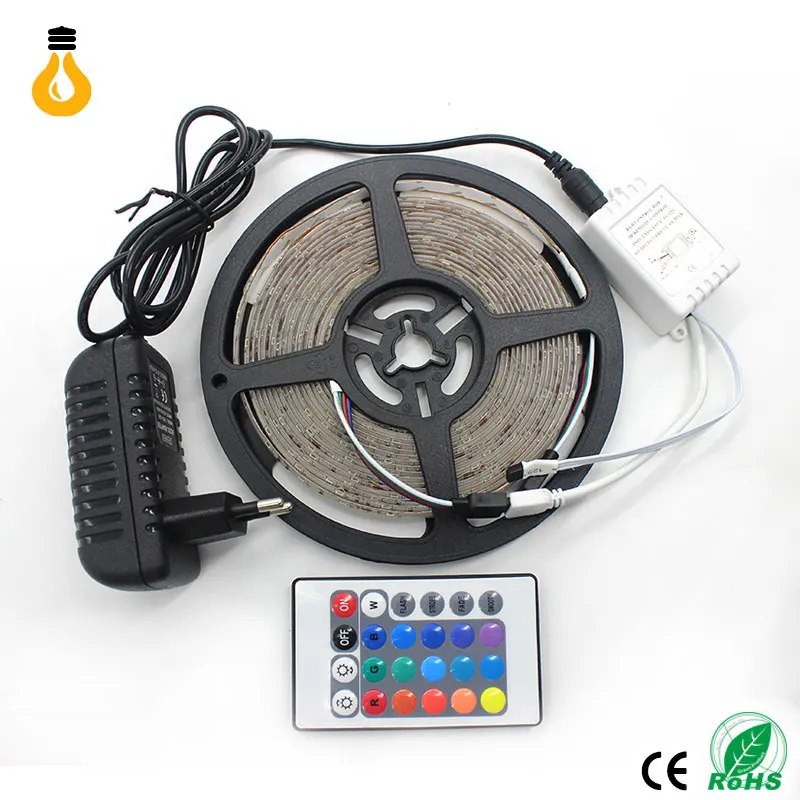 Светодиодная полоса света DC12V RGB SMD 2835 24Key пульт дистанционного управления 5 м 60led