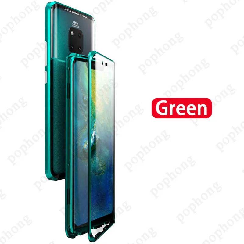 Роскошный чехол из закаленного стекла для телефона, защитный магнит huawei P20 PRO huawei P30 PRO mate 20 pro honor View 20, чехол, противоударный чехол - Цвет: Green