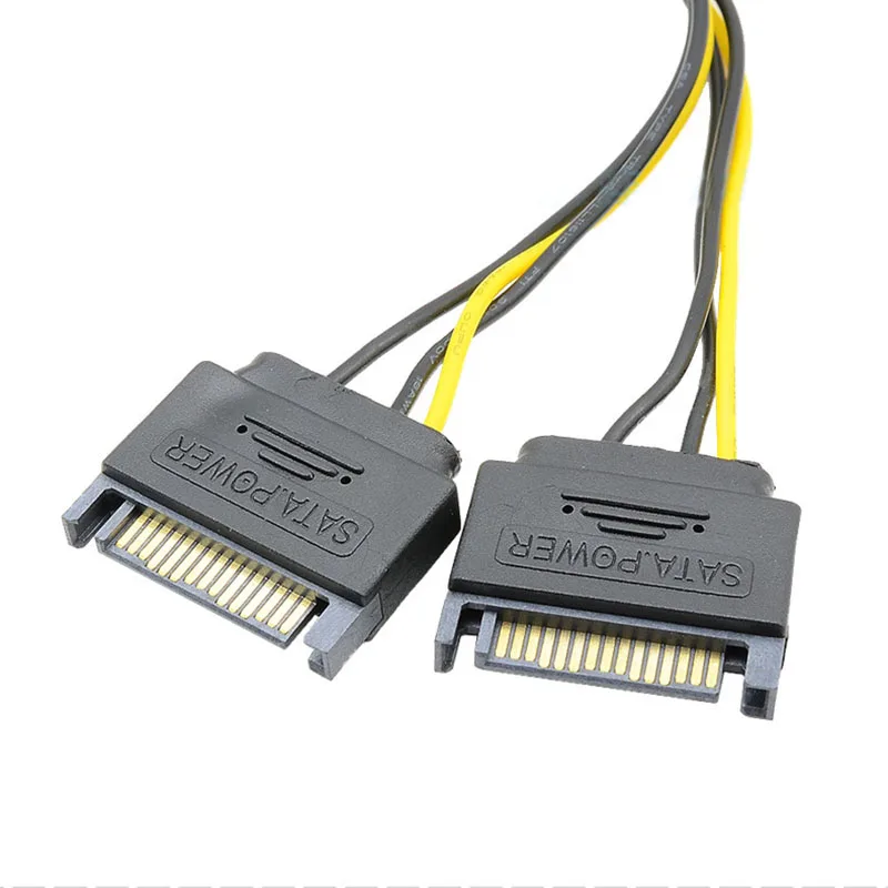 Кабель питания для видеокарты EVGA ASUS двойной кабель SATA 15Pin Male M PCI e 6 Pin Female F штекер в