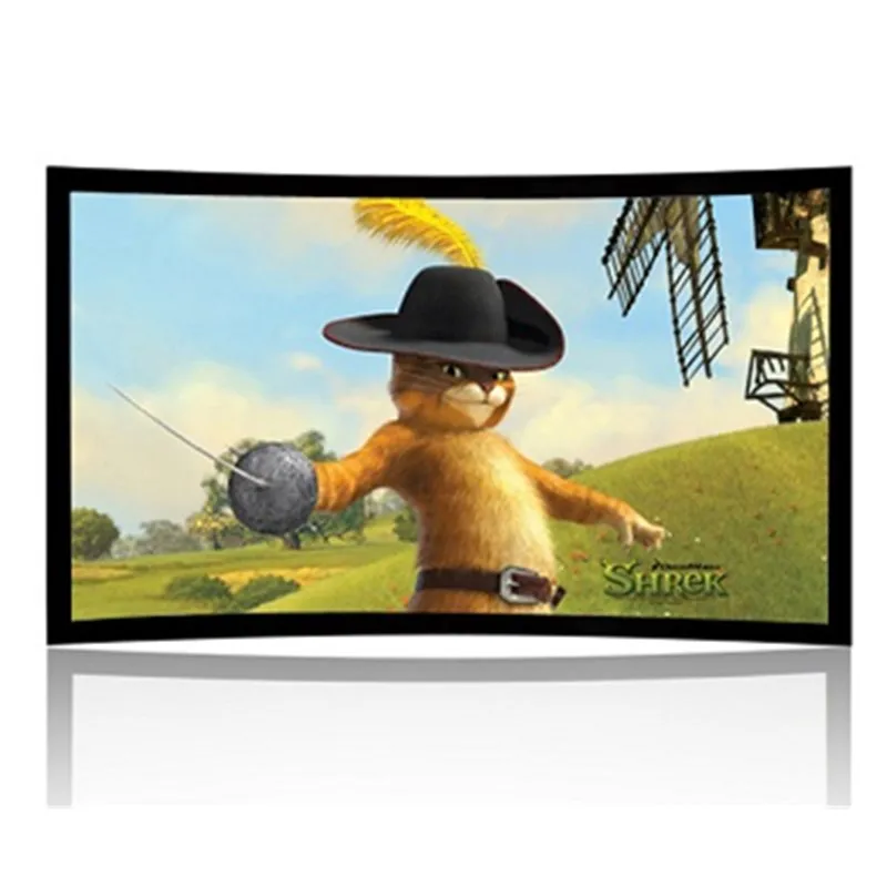 120 дюймов алюминиевый кинотеатр изогнутый фиксированный каркас проектор экран с