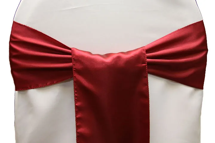 Burgundy 50 шт., 15x275 см Свадебный сатиновый стул Sashs атласные чехлы для стульев бантики Домашняя вечеринка, украшения для гостиничный Банкетный стул Декор - Цвет: Burgundy