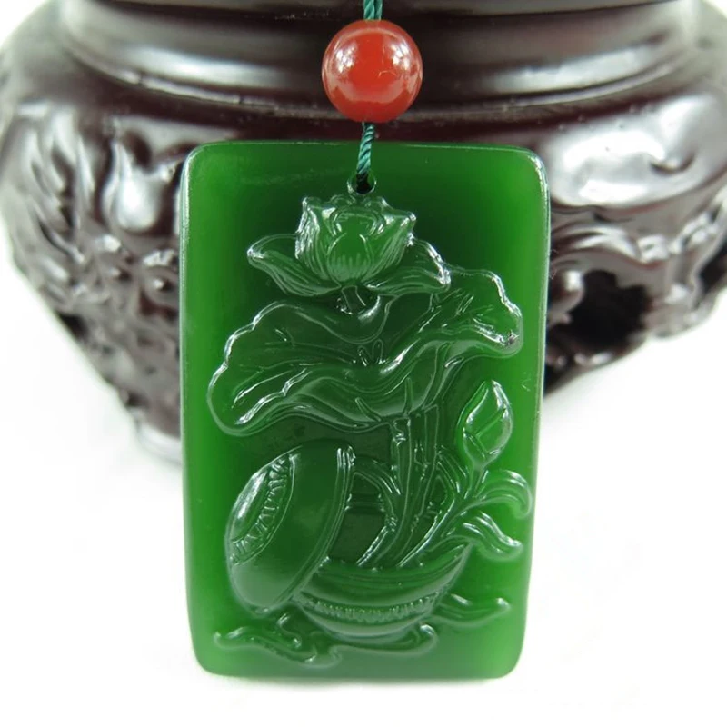 Подвески из натурального сухого зеленого камня в форме цветка красивая резьба на