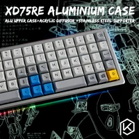 anodized aluminium case for xd75re xd75 60 custom keyboard acrylic panels acrylic diffuser can support rotary brace