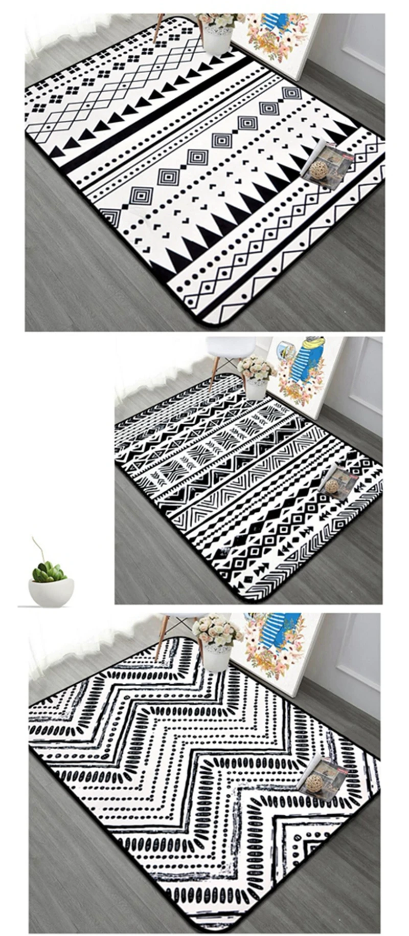 100*150 см Ковер в скандинавском стиле геометрический черно-белый полосатый прямоугольный Коврик Гостиная Спальня Ванная комната компьютерное кресло коврики