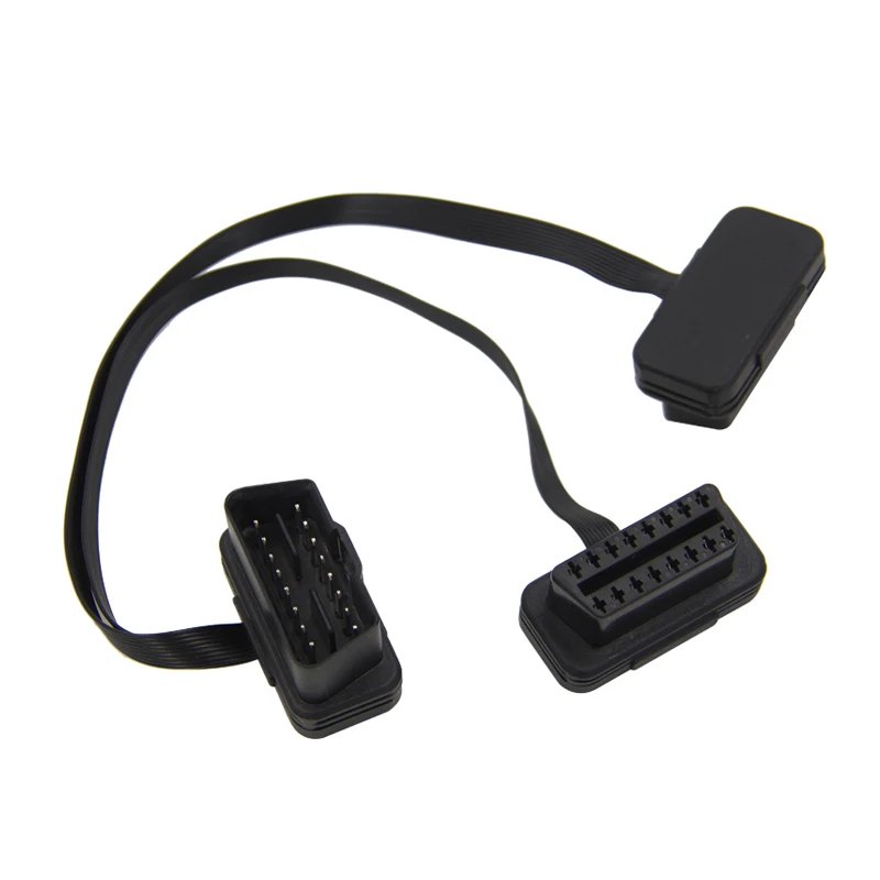 OBD2 16pin ELM327 Мужской Двойной Женский Y сплиттер локоть удлинитель + 16 pin тонкий