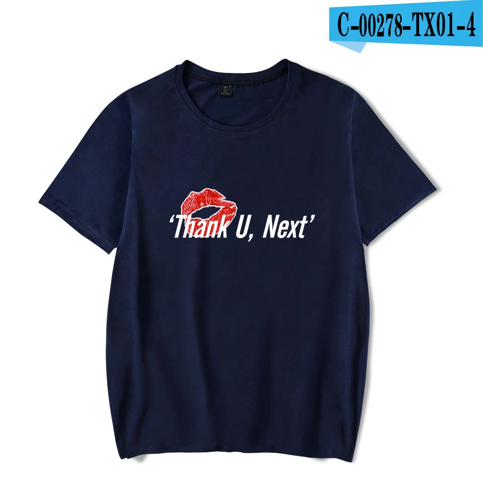 Navy blue Новинка, повседневные футболки с принтом Ариана Гранде, женская и мужская одежда,, топы с коротким рукавом, Kpop футболки, плюс размер, на заказ - Цвет: Navy blue