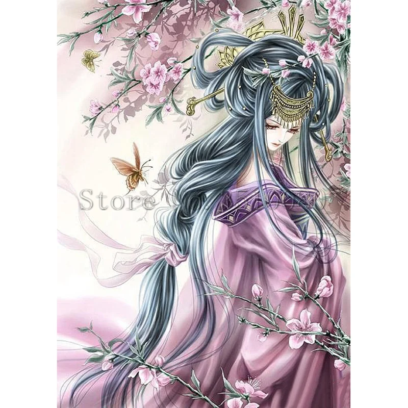 

Classical Girls Embroidery Pattern diamond 5D DIY paintings 3D Cross stitch kits mosaic wedding wall stickers