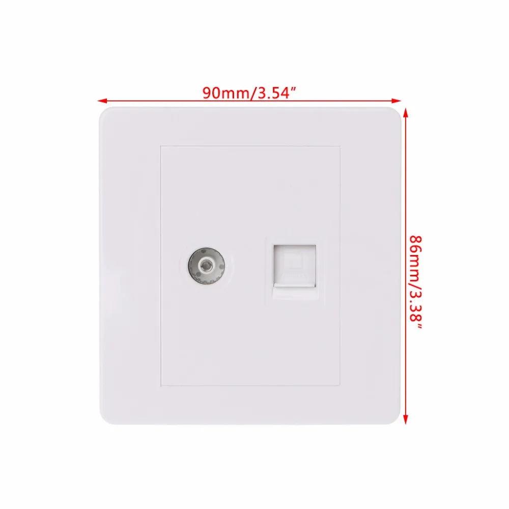 

RJ45 Network Sockets Adapter+TV Antenna Coaxial Wall Mount Output Faceplate Panel Socket