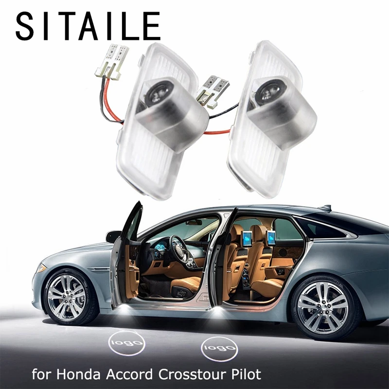 SITAILE Автомобильный Дверной светильник s для Honda Accord Crosstour Pilot логотип значок эмблема светильник 12 В светодиодный авто светодиодный светильник автомобильный-Стайлинг