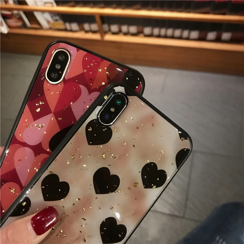 Love Heart Phone Cases For Huawei Honor 7X Honor8X Max 8X X 8 Case Luxury Bling Soft Epoxy honor Play Coque |