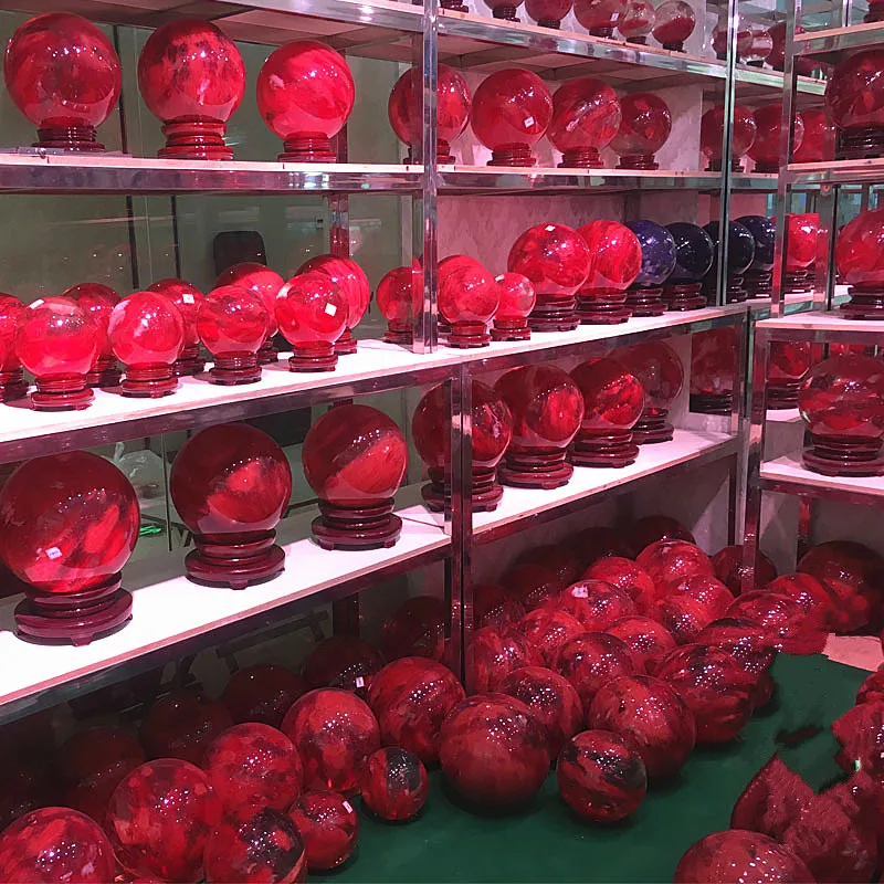 

Большой! Кварцевый кристалл красный плавильный шар. Аксессуары для мебели и украшения дома, 200-220 мм