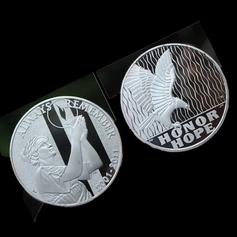 Значок с надписью always rembemer honor hope 2001 2011 2 шт.|Безвалютные монеты| |