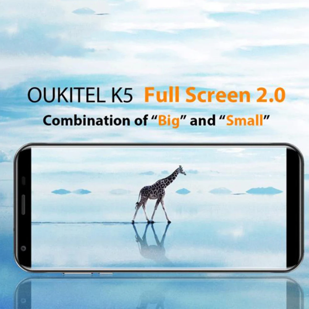 OUKITEL K5 4G мобильный телефон 5 7 &quotAndroid 0 MTK6737T 4 ядра 1 GHz 2 GB + 16 4000 mAh 8MP 0.3MP двойной назад