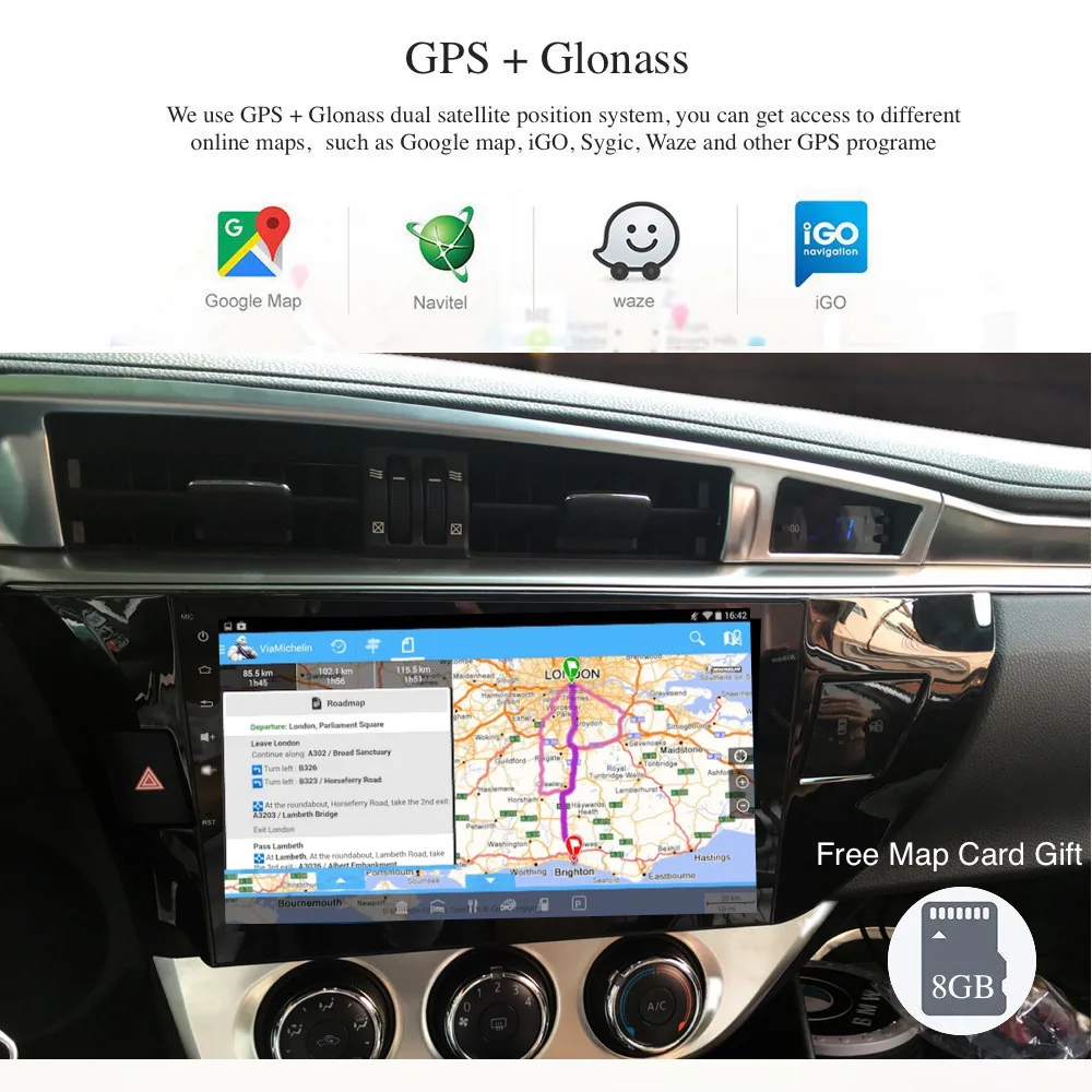 Автомобильное радио GPS Android 9 0 1 Din для Toyota Corolla 2014 2015 2016 4 ядерный мультимедийный