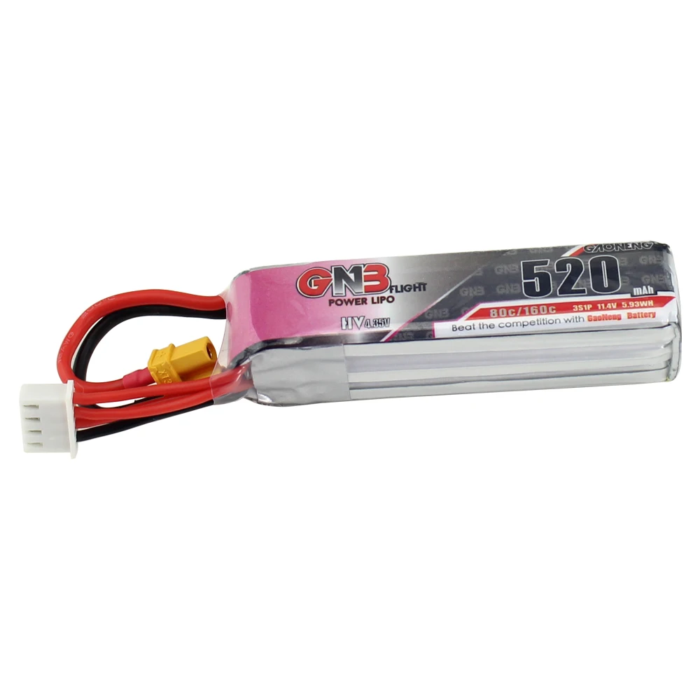 2 шт. Gaoneng GNB 520 мАч 3S/4S 11 4 в/15 в HV Lipo Battery XT30 Plug для Beta75X RC Drone FPV Racing|Детали и аксессуары|