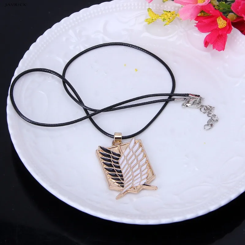 

JAVRICK Anime Peripheral Pendant Necklace Attack on Titan Scout Regiment Necklace Survey Corps Erwin Smith Accessories Jewelry