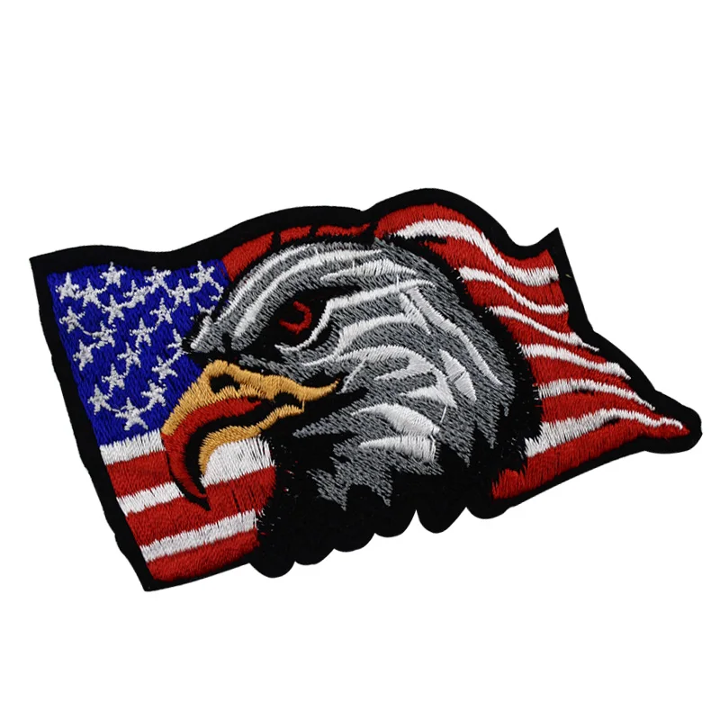 Вышитая в стиле панк США лысая кожа патч патриотическая Военная аппликация