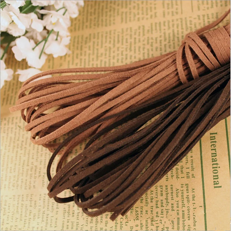 Бархатная коричневая веревка из искусственной замши 2 5 мм 3 метра| |
