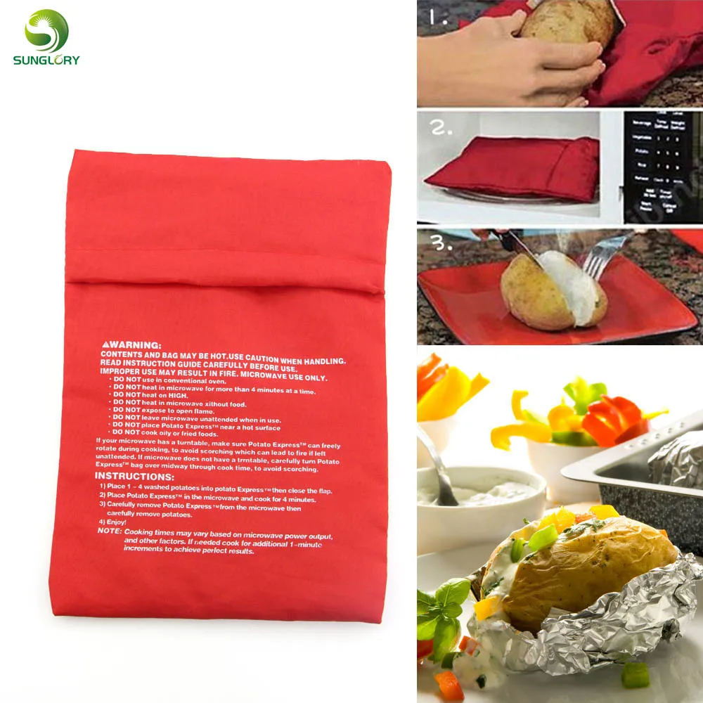 Красный микроволновый картофельный мешок для выпечки картофеля кулинарный мешок моющийся плита мешок запеченный картофель кармашек для риса печь быстро кухонные инструменты