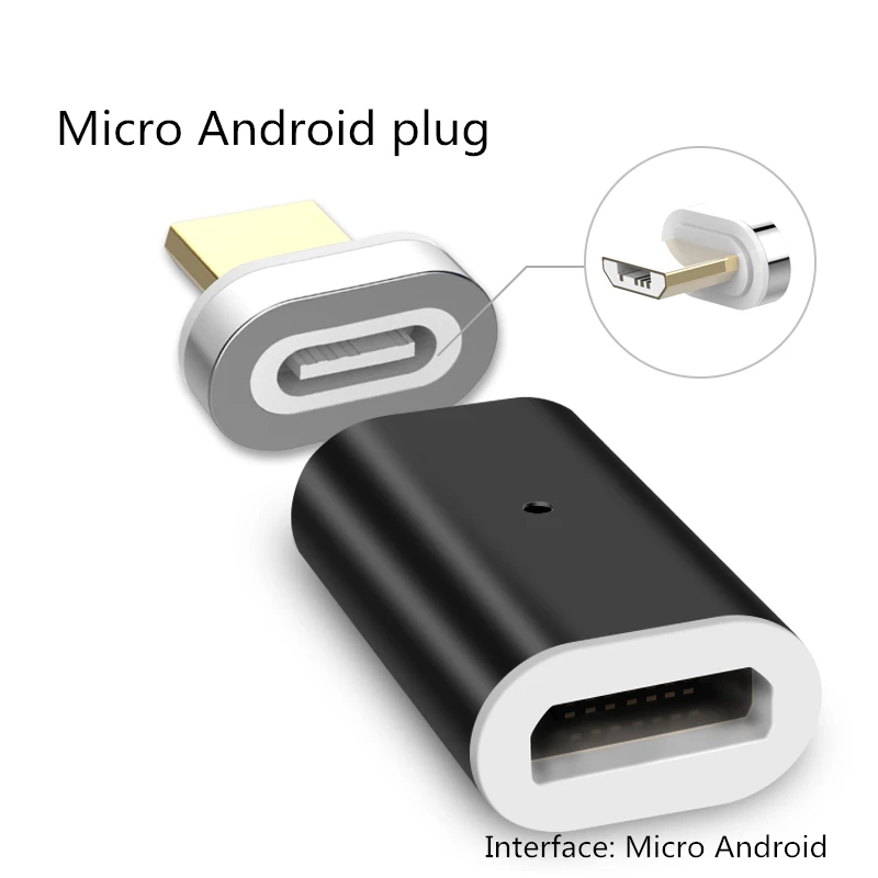 Black Add Micro Tip GREENPORT Micro Usb адаптер магнитное зарядное устройство Тип C конвертер для samsung iPhone Xiaomi huawei телефон зарядное устройство Кабельный разъем - Цвет: Black Add Micro Tip