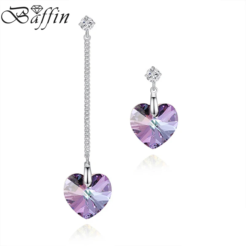 Длинные асимметричные серьги подвески с кристаллами Сваровски|crystal drop|drop crystalwomen