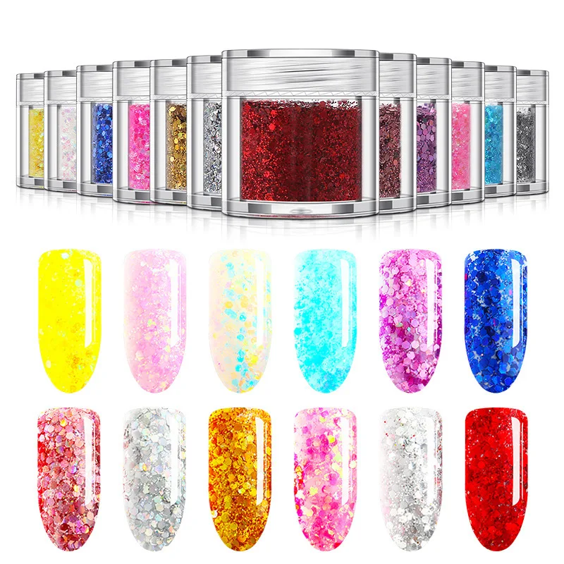 HNM Bling лак для ногтей 10 г стикер дизайна DIY акриловый порошок украшения Блеск УФ