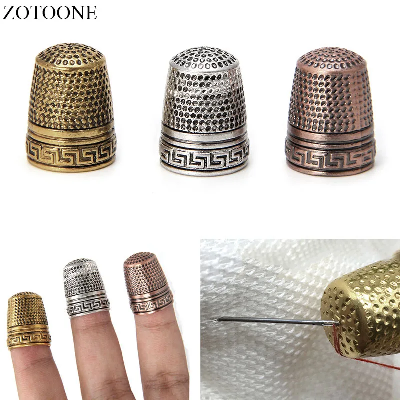 

ZOTOONE 1PC Finger Thimble Hard Protector Metal Sewing Tools Needles Partner Classical