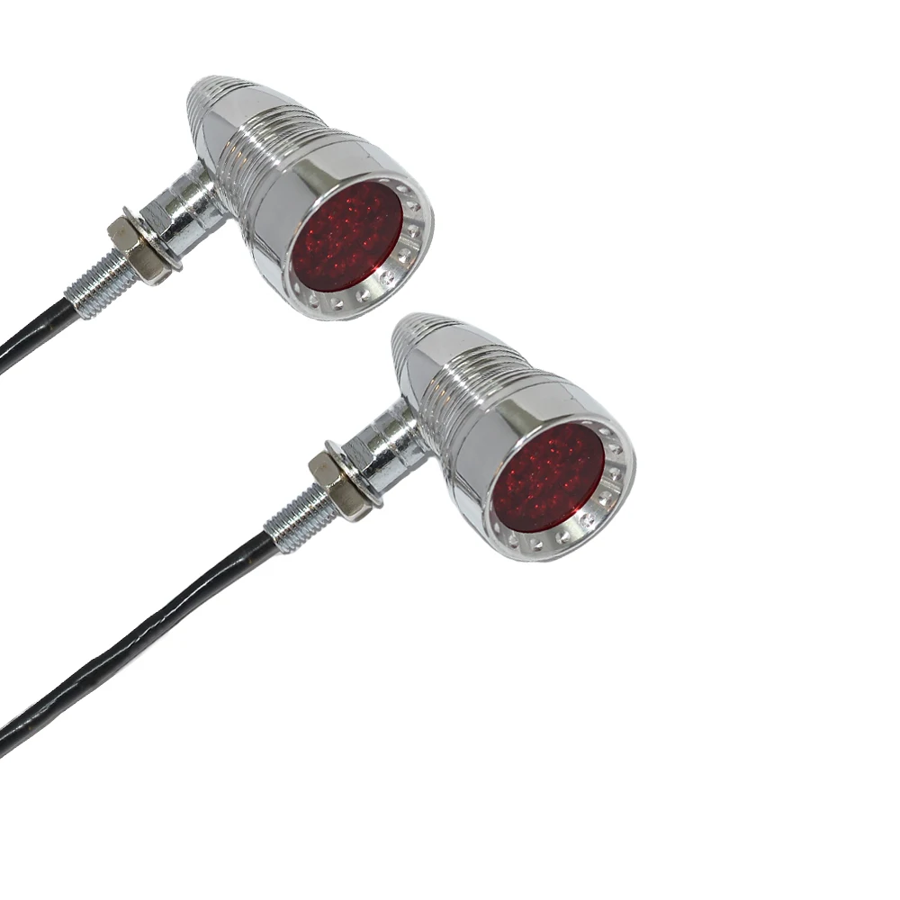 Motorcycle Chrome 20 LED Red Lens Bullet Turn Signal Light Indicator Blinker Front Rear For Suzuki Universal costoms |